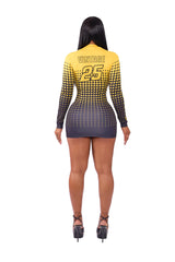 Fast Pace Racer Dress Yellow