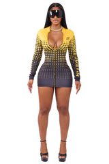 Fast Pace Racer Dress Yellow