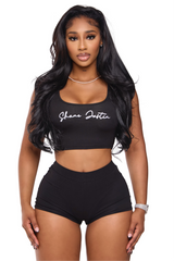 Signature Crop Tank Black