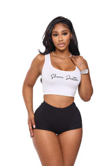 Signature Crop Tank White