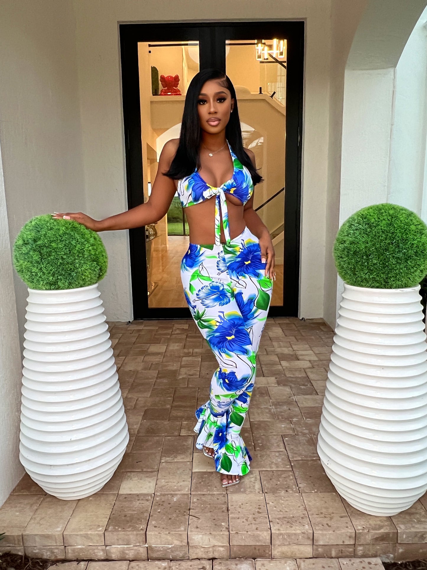 Blue Pebbles Pants Set Custom