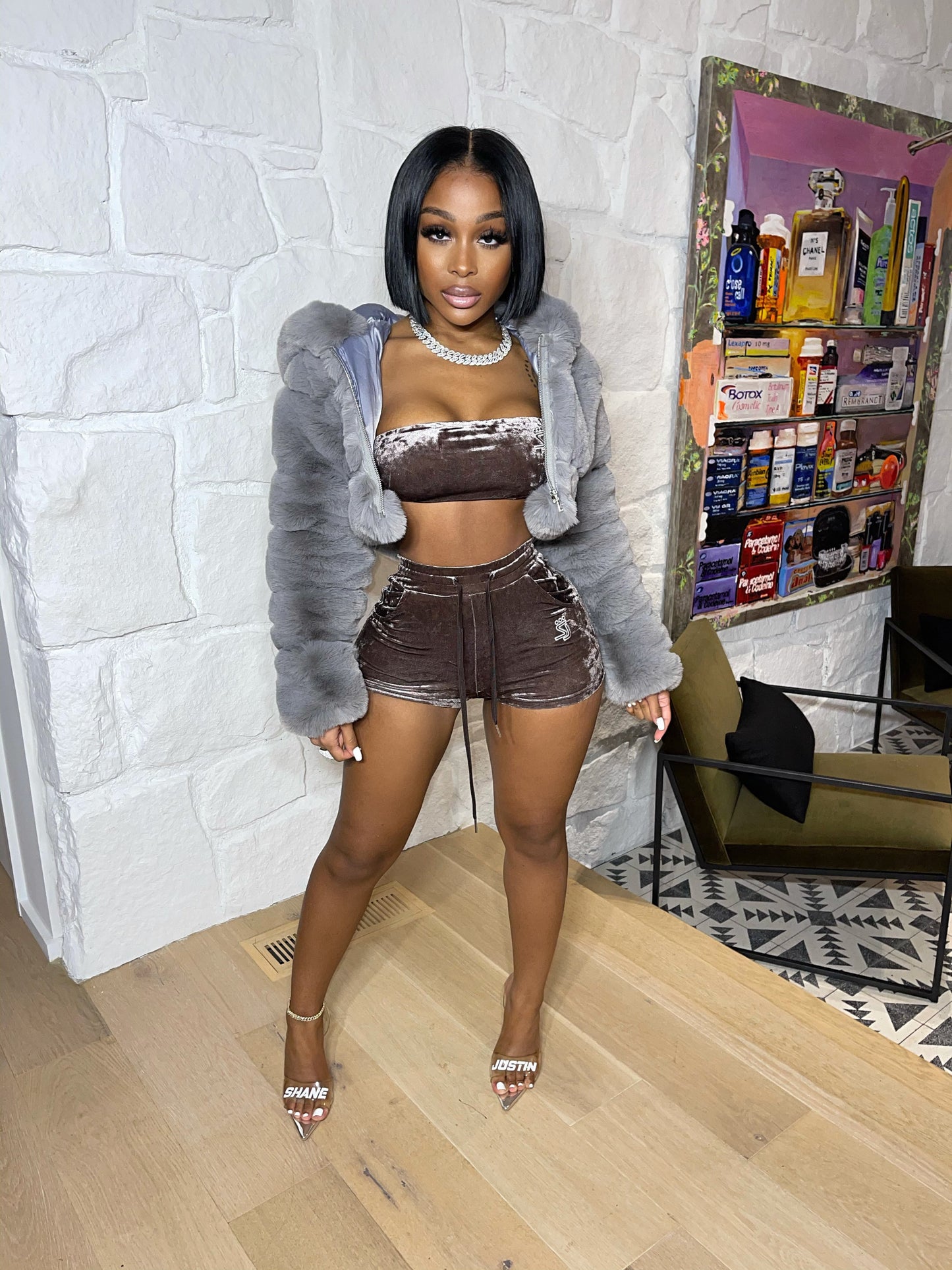 Velvet Mini Set Smoke Grey