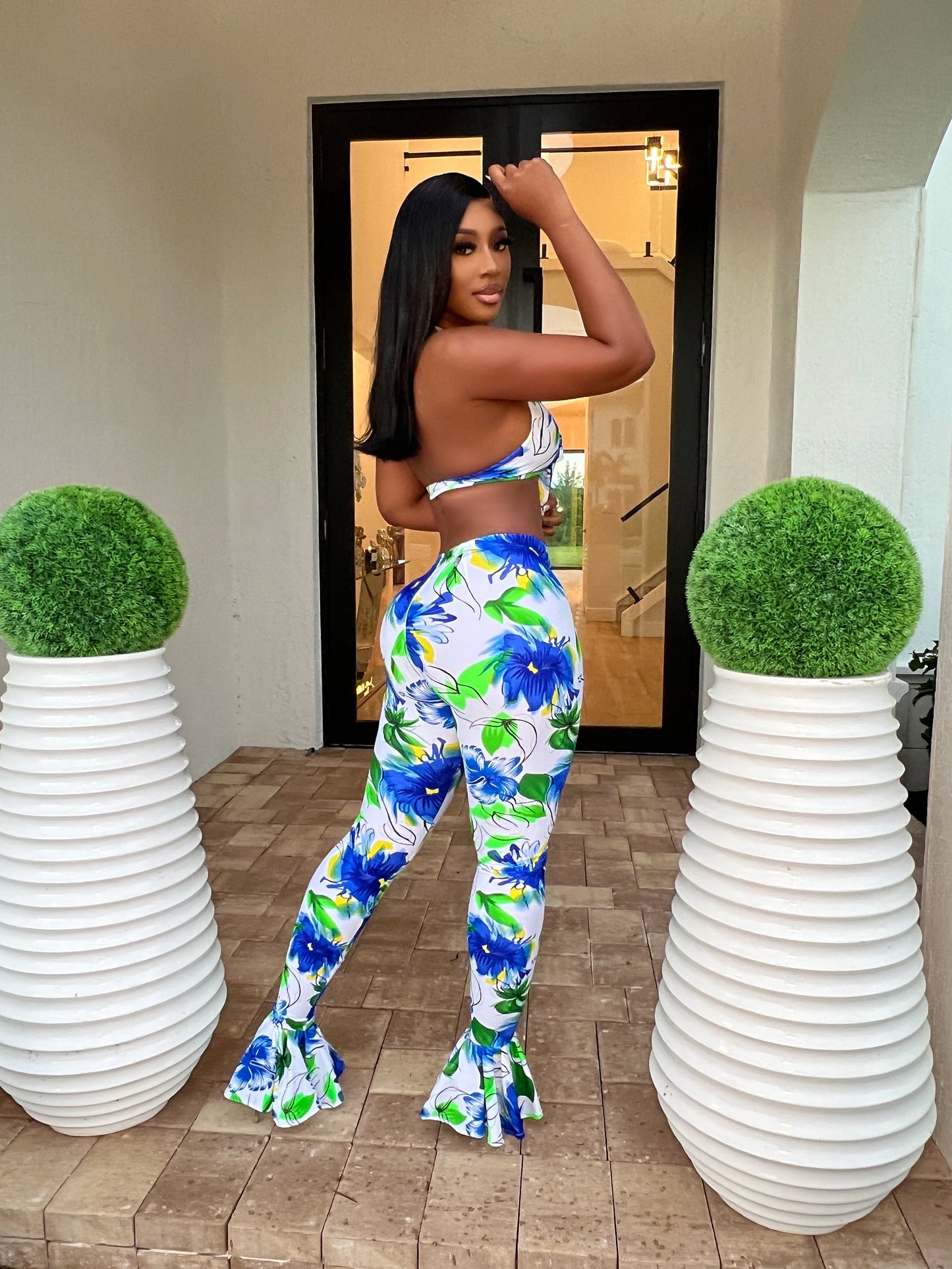 Blue Pebbles Pants Set Custom