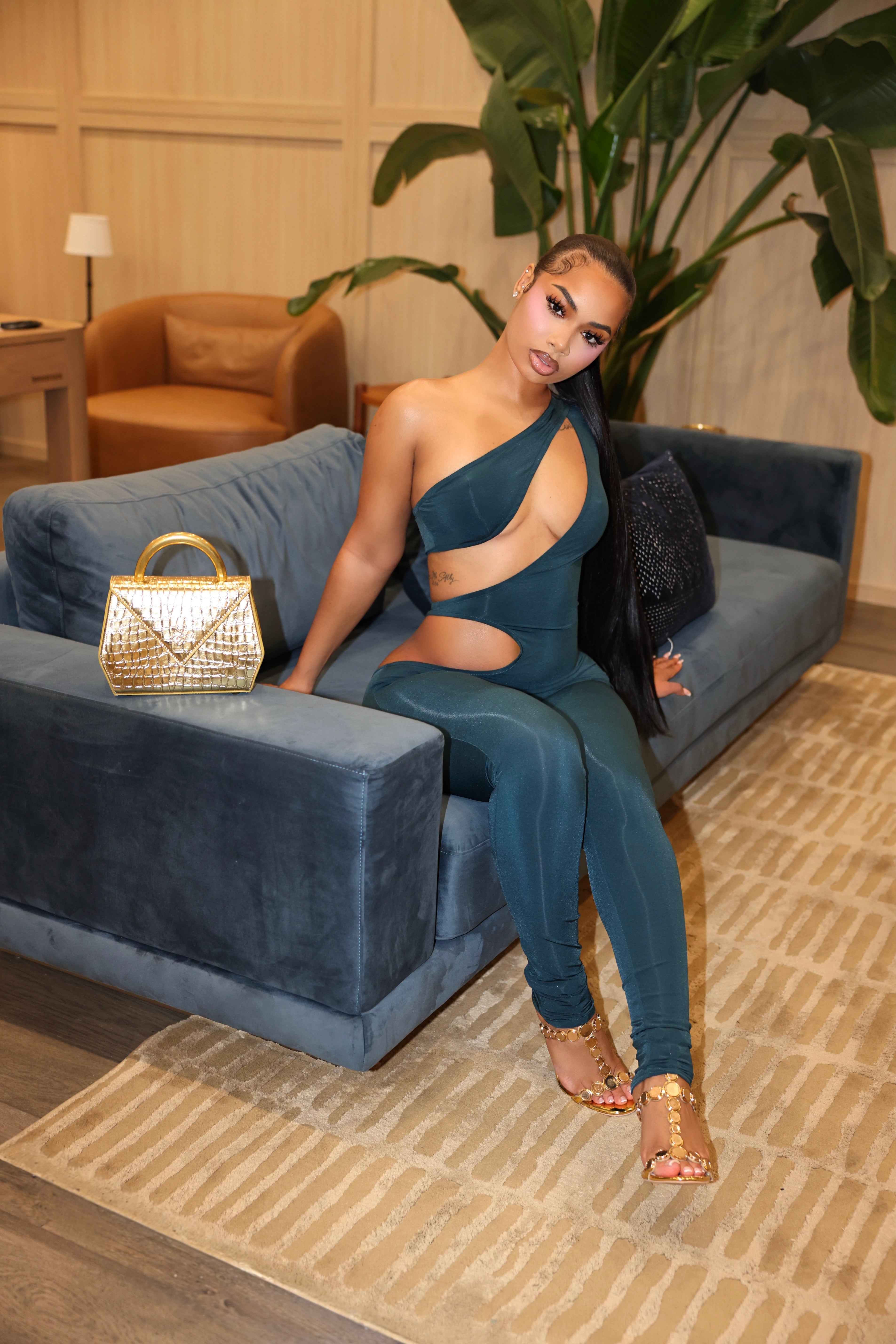 Temptation Jumpsuit Emerald Green