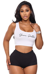 Signature Crop Tank White