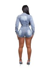 Mean Jean Romper Blue