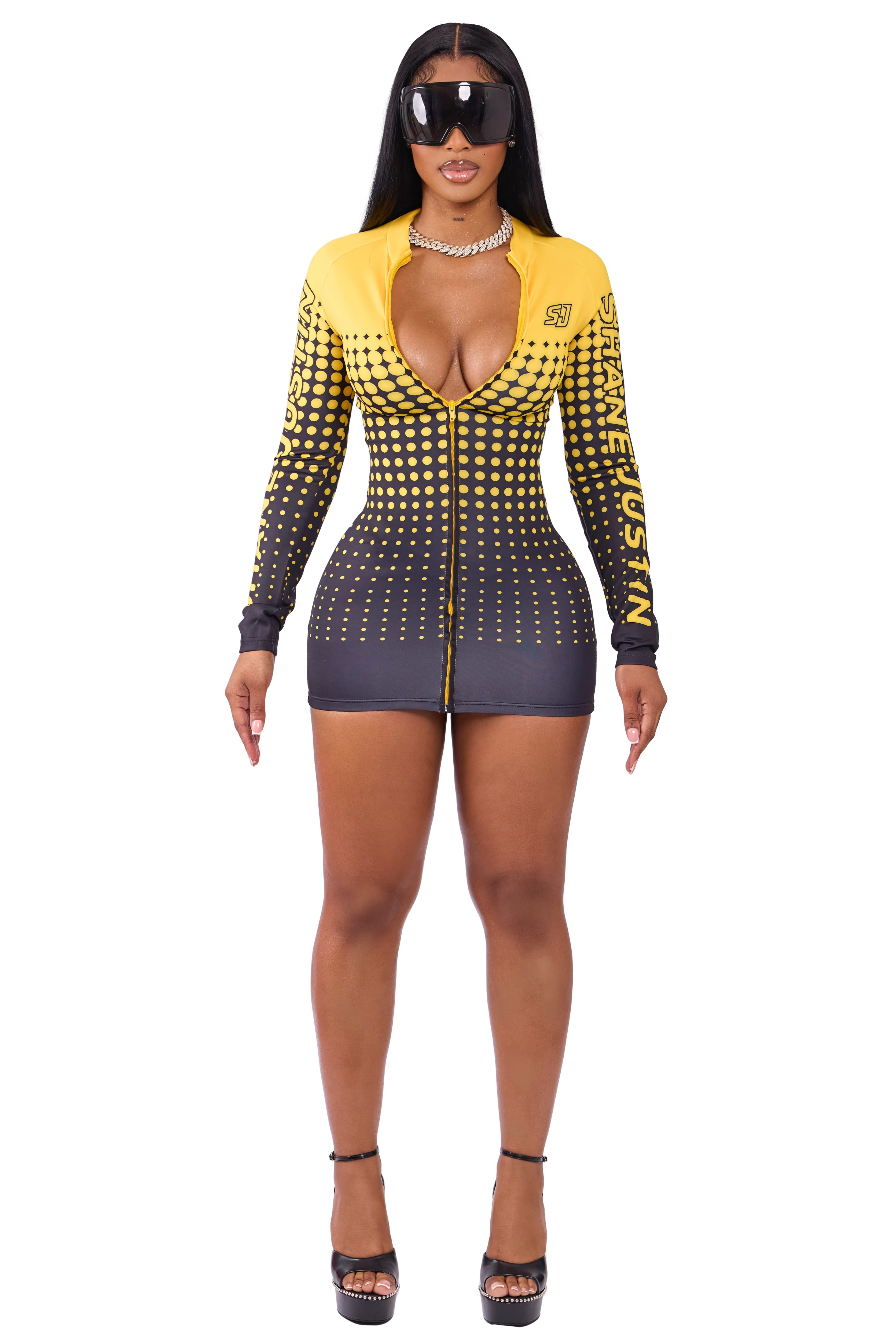 Fast Pace Racer Dress Yellow
