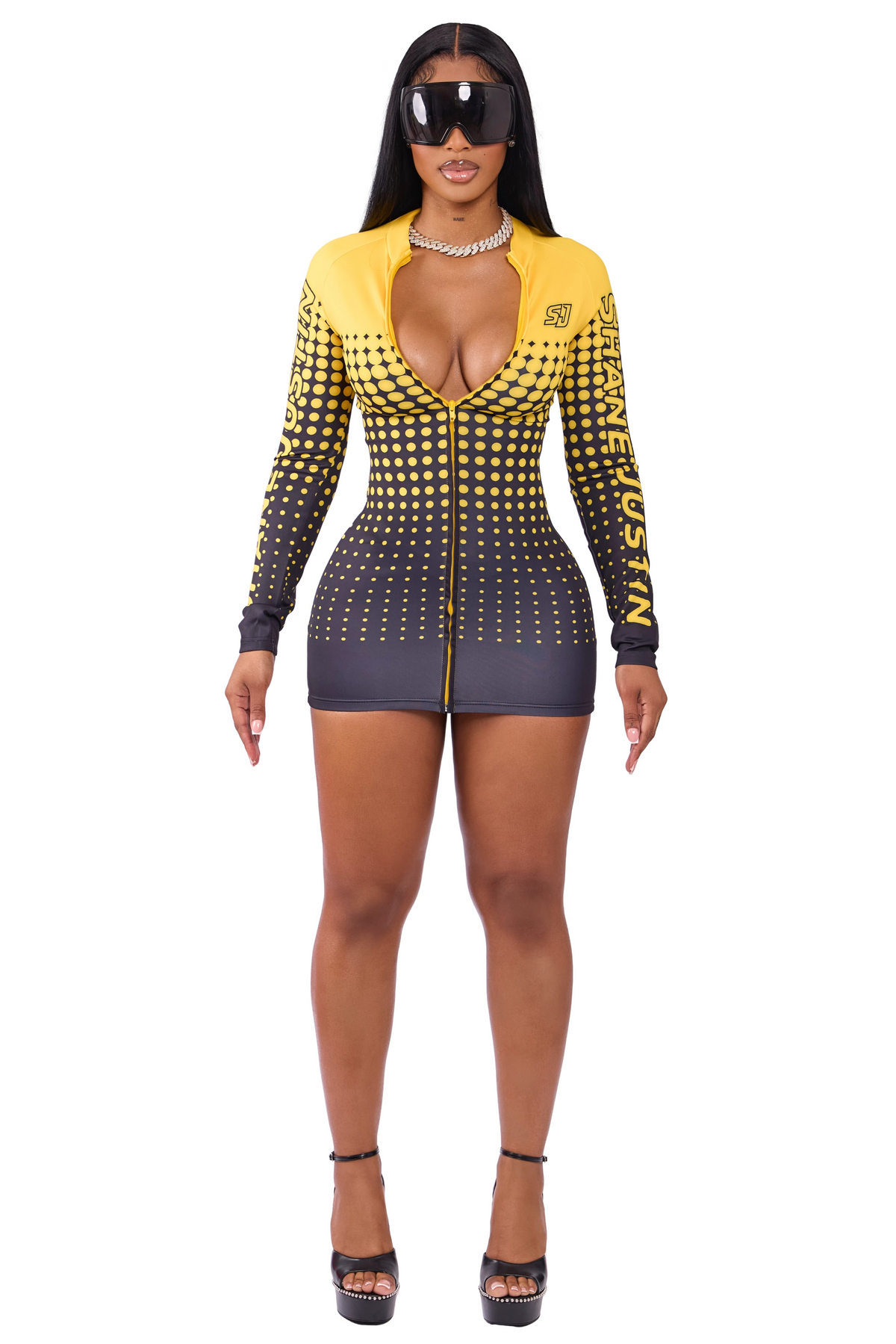 Fast Pace Racer Dress Yellow