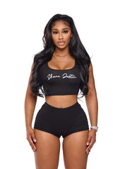 Signature Crop Tank Black