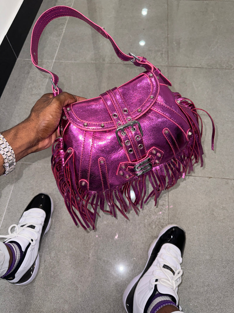 Metal fringe pink Purse 1 of 1