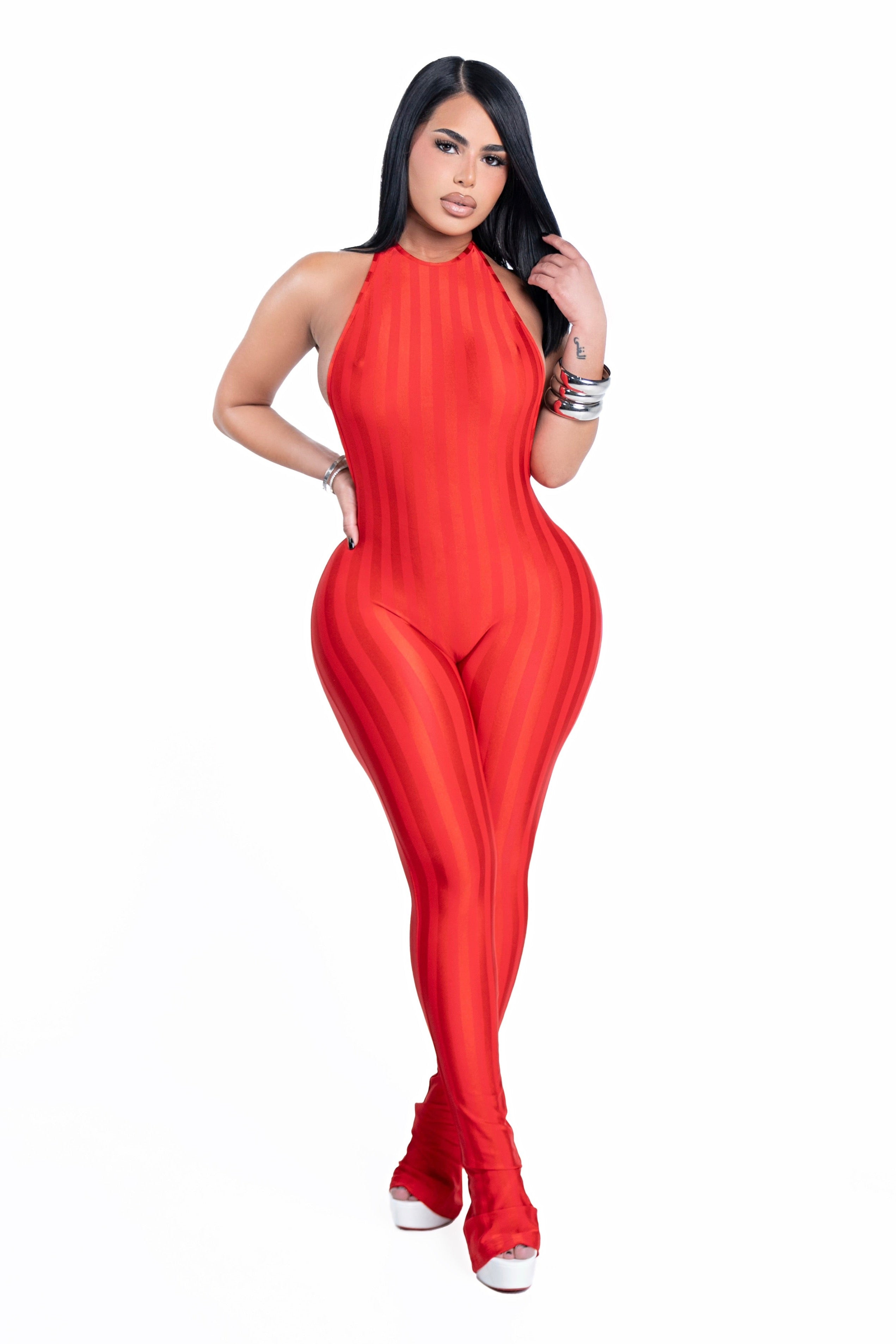 Body Language Jumpsuit Red