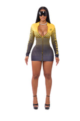 Fast Pace Racer Dress Yellow