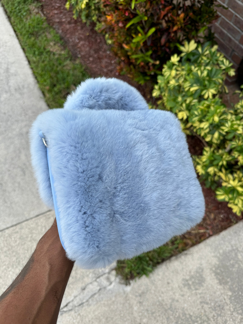 Baby Blue Fur Purse 1 of 1