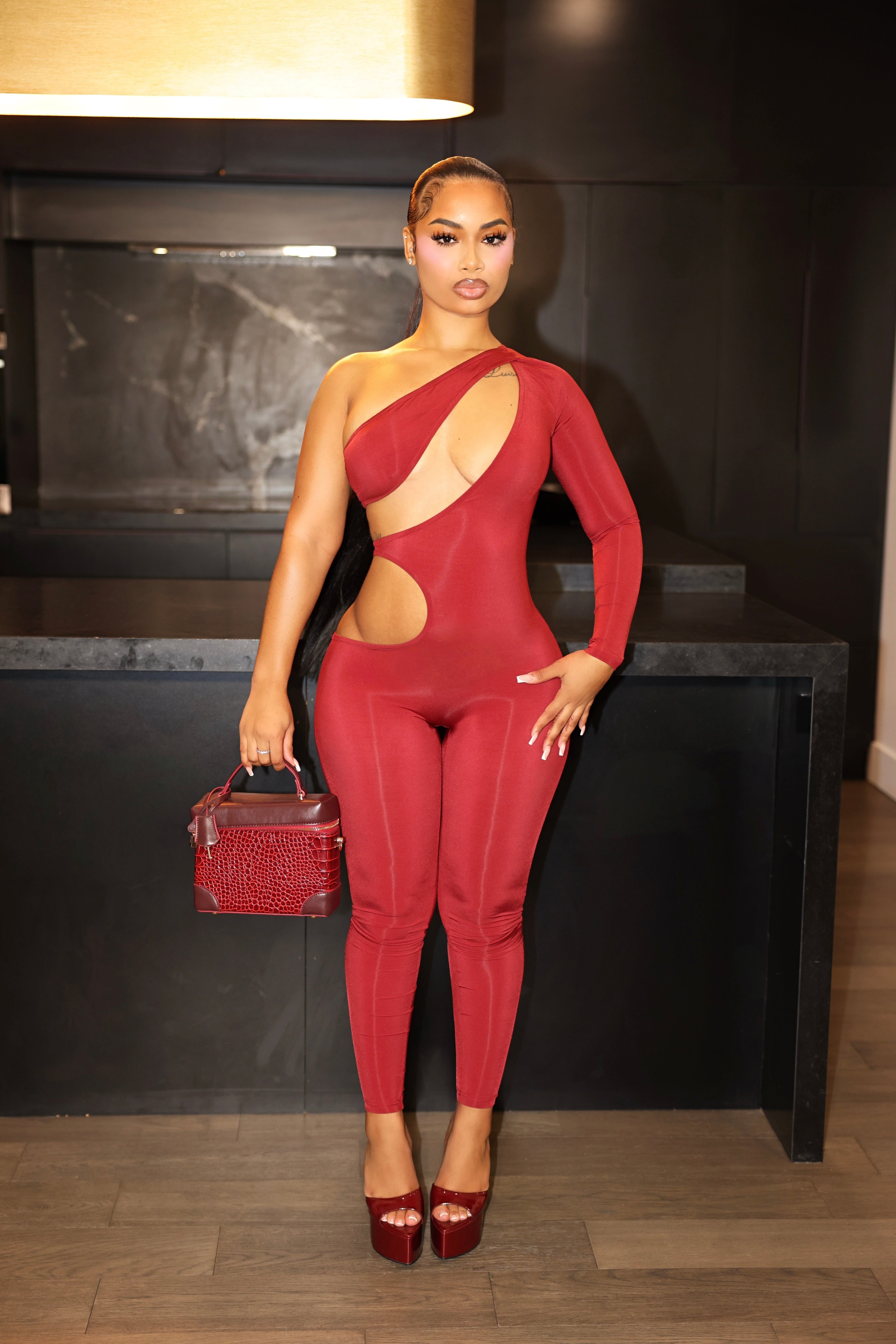 Temptation Jumpsuit Red