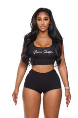 Signature Crop Tank Black