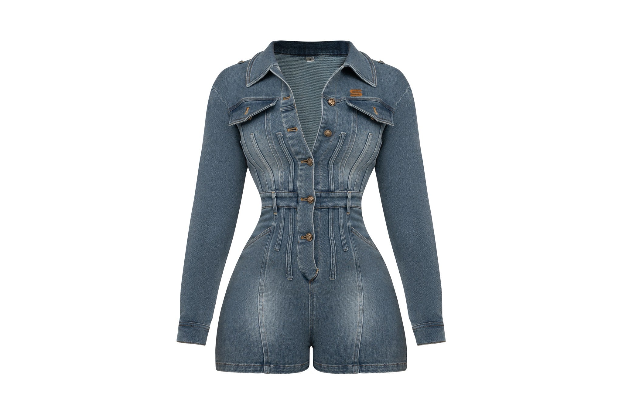Mean Jean Romper Blue