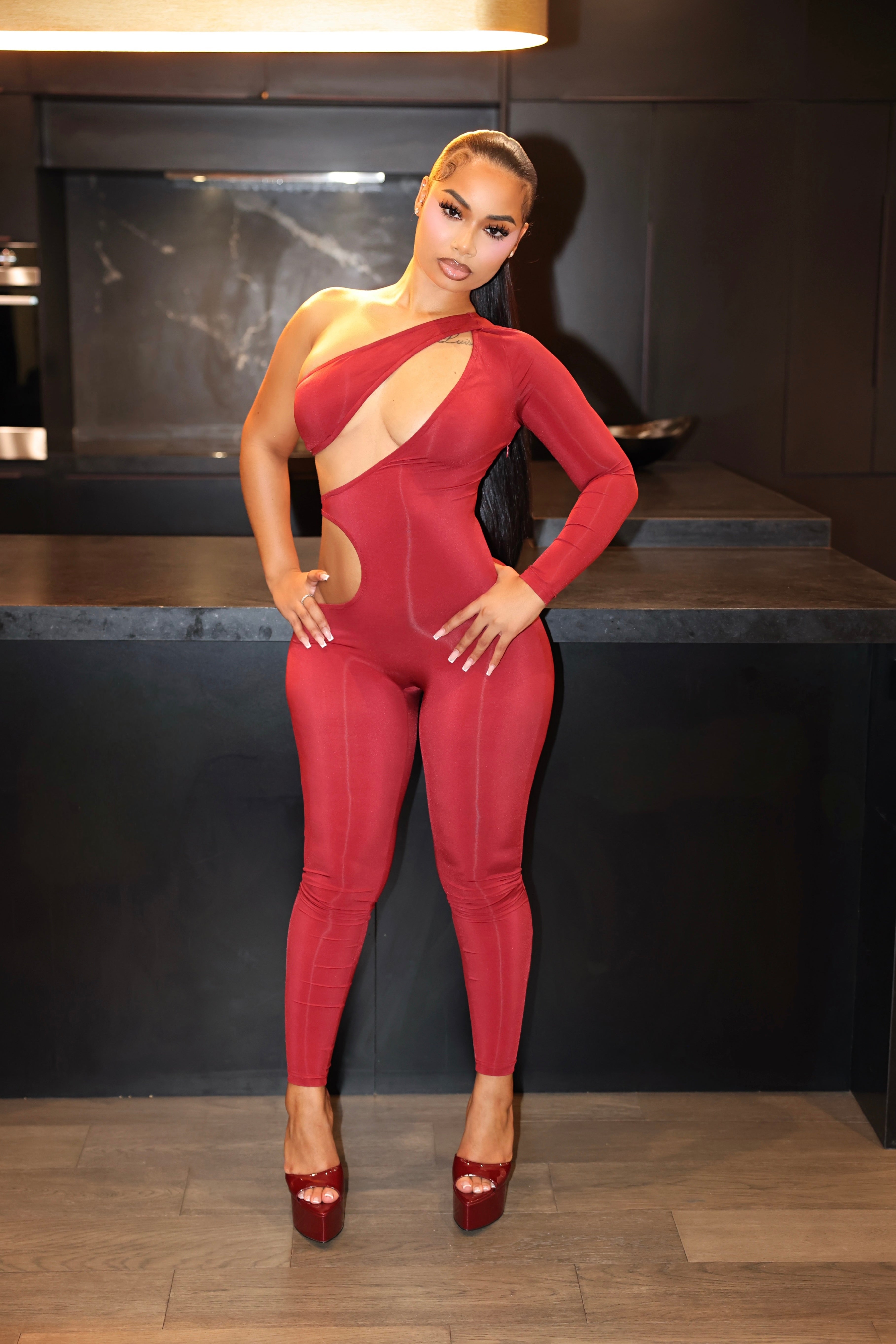 Temptation Jumpsuit Red