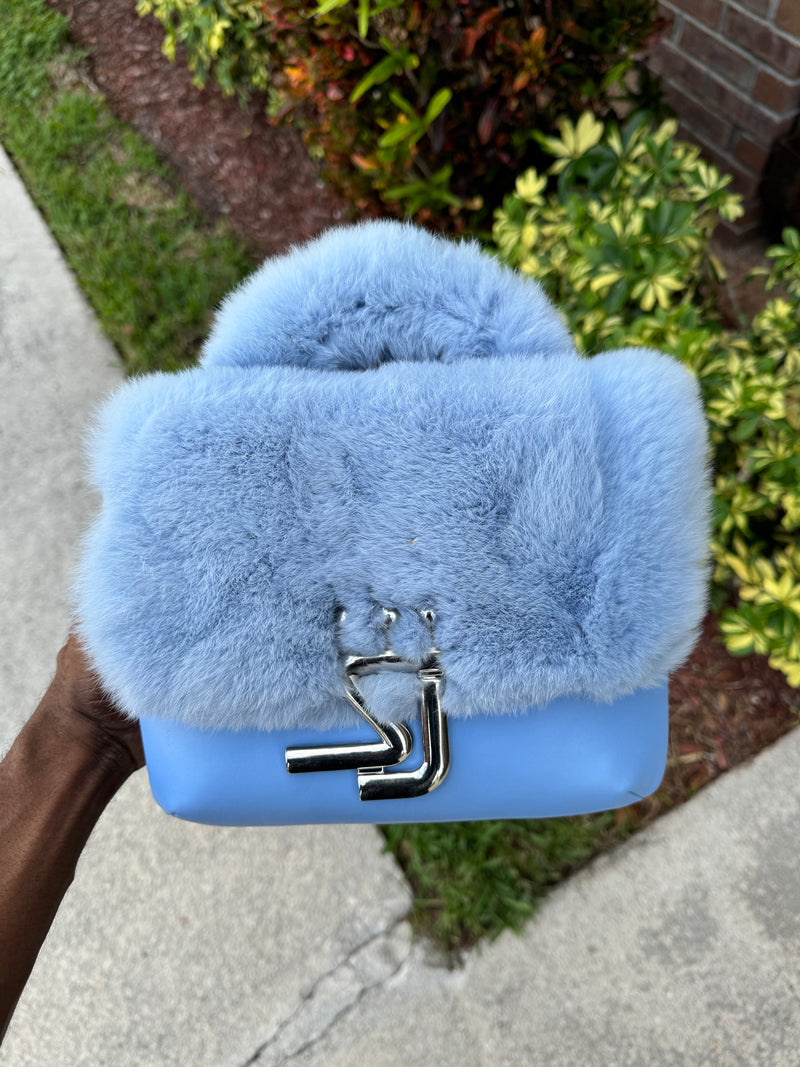 Baby Blue Fur Purse 1 of 1