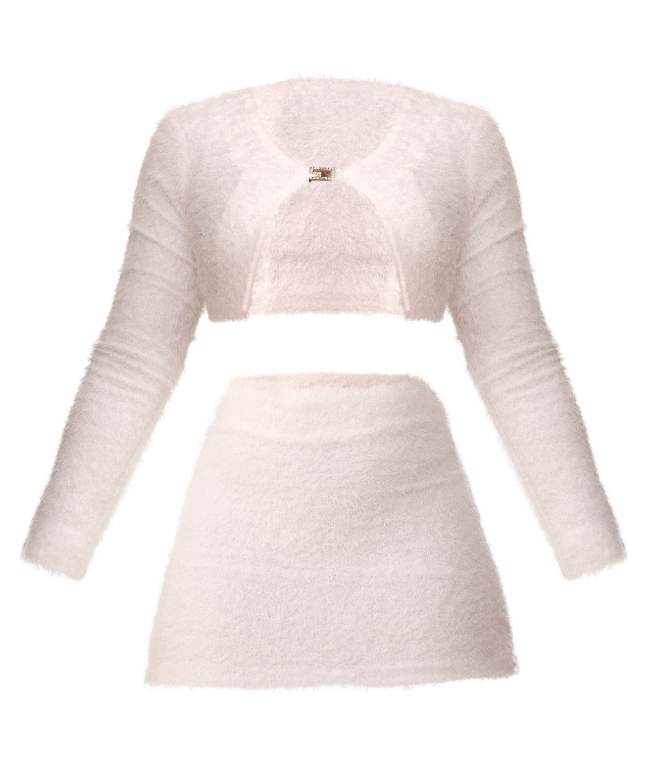 Ice Furry Skirt White
