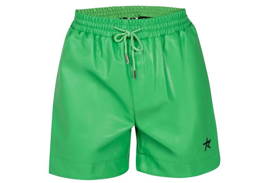 Raw Leather Shorts Green (The Rawest)
