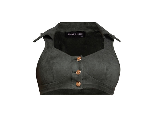 Soothing Arch Green Suede Top