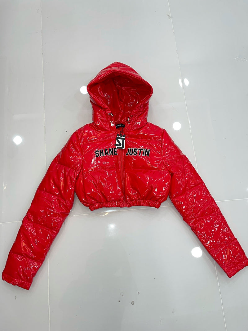 Wet Paint Puffer Jacket Red