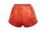 Velvet Mini Shorts Orange