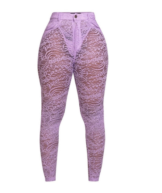 Luxury kitty Lavender Lace Pants