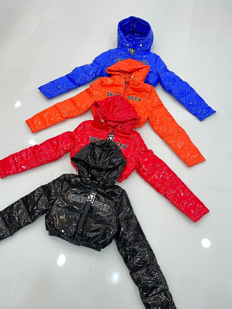 Wet Paint Puffer Jacket Red