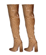 Reptile Boots Nude