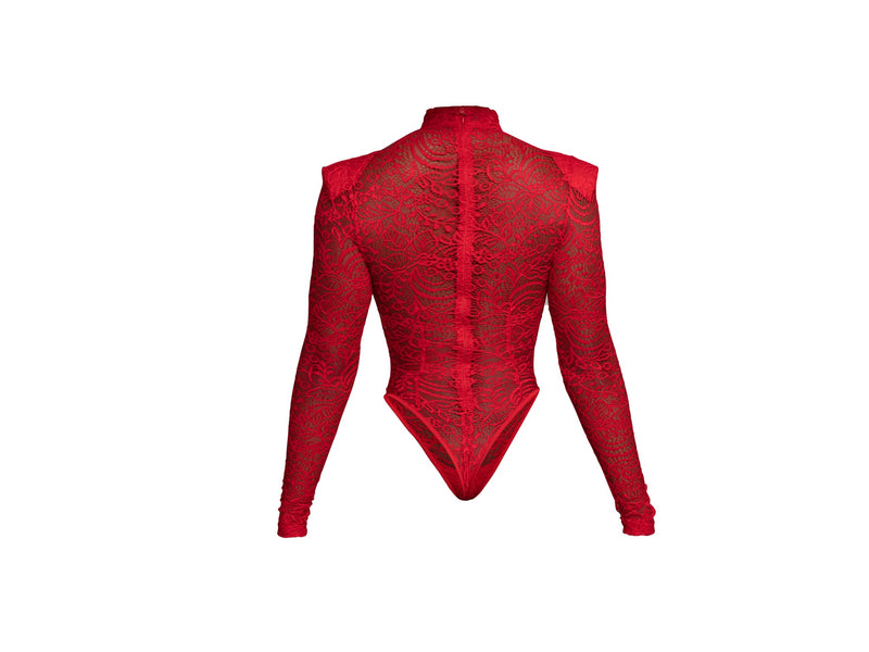 Luxury kitty Red Lace Bodysuit