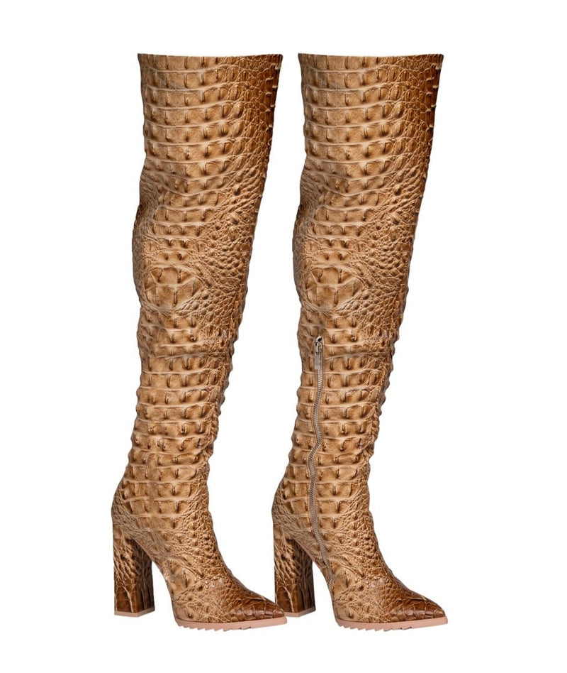Reptile Boots Nude