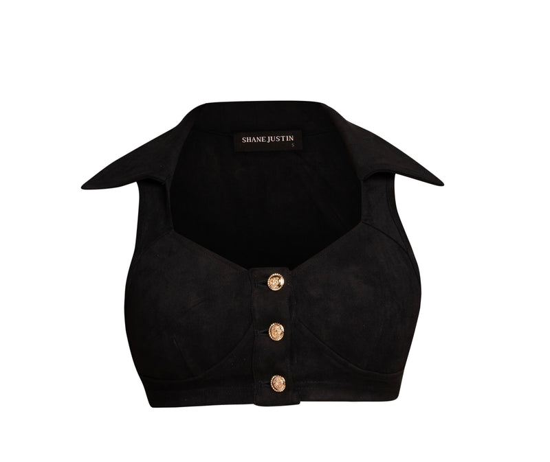 Soothing Arch Black Suede Top