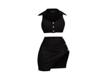 Soothing Arch Black Suede Skirt