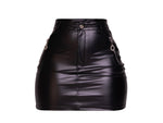 Speedway Black Leather Skirt
