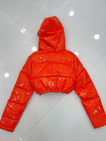 Wet Paint Puffer Jacket Orange