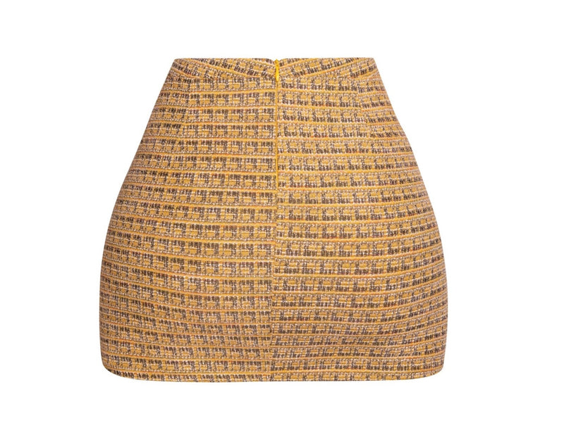 London Falls Yellow Tweed Skirt